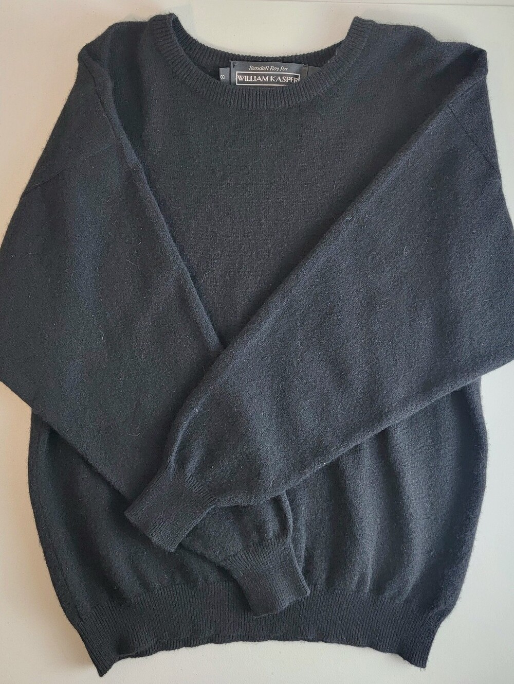 Randall Roy for William Kasper Womens 100% Cashmere Black Crew Neck Sweater Sz S